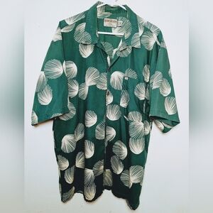 Vintage 90s Quiksilver QSD Salt Water Denim Hawaii Shirt Men XL Green Surf